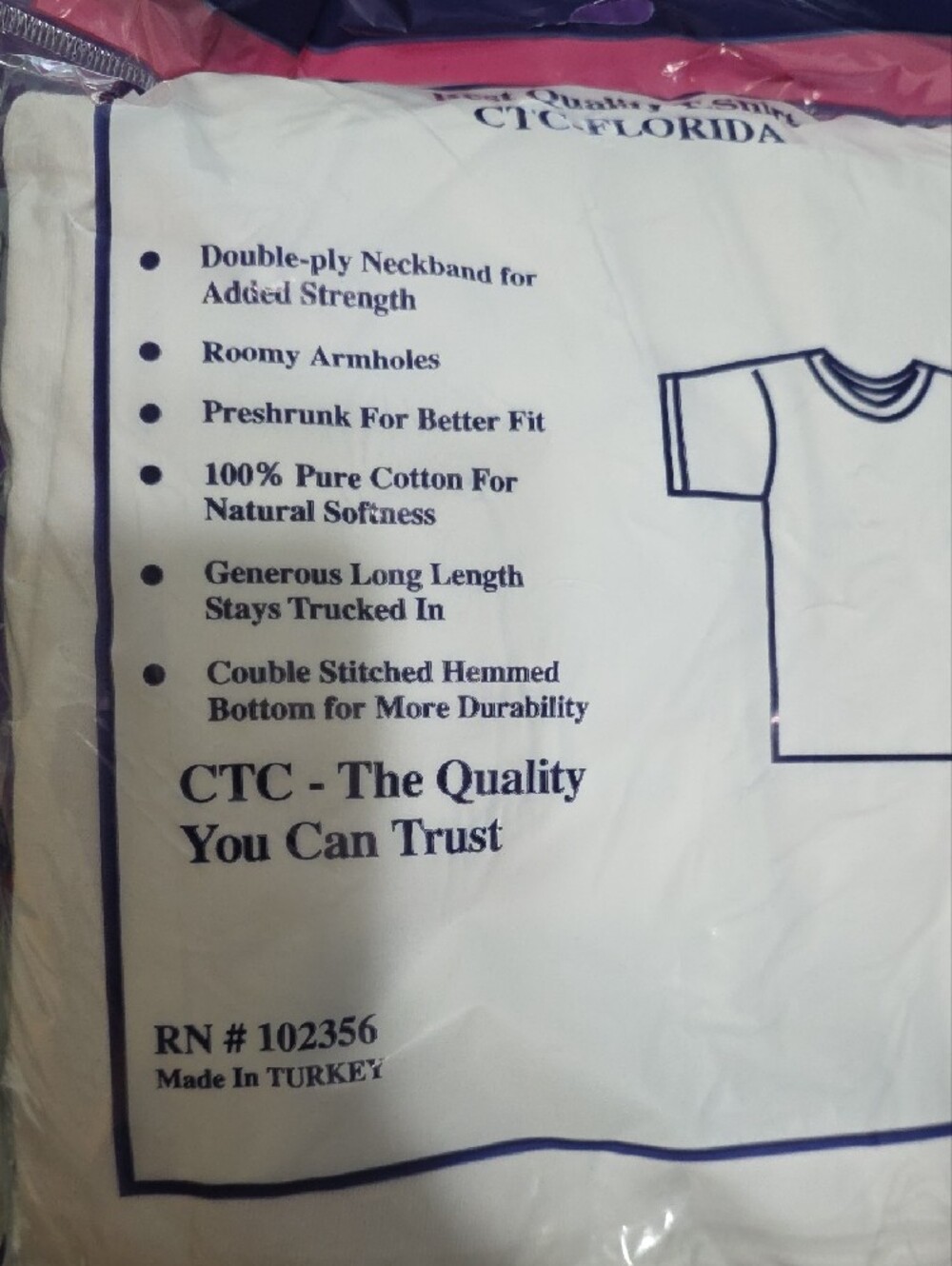 TC White Men's Short Sleeve T-Shirt Pack - 6XL - Picture 2 of 3